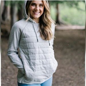 Zyia Gray Quilted combo Hoodie